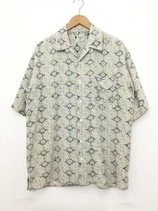 Vintage Silk シルクシャツ アロハシャツ ハワイアン シルク総柄半袖開襟シャツ メンズM 良品綺麗