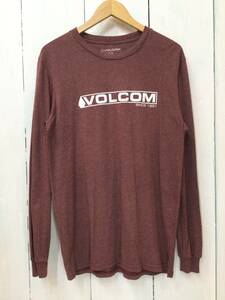 VOLCOM ボルコム コットン×ポリエステル 長袖Tシャツ プリントTシャツ メンズM 良品綺麗