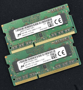 8GB (4GB 2枚組) PC3L-12800S DDR3-1600 S.O.DIMM 204pin 1Rx8 1.35V/1.5V両対応 MT Micron純正 4G 8G (管:SA4712 x3s