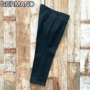 【美品】GERMANO ジェルマーノ テーパード コットン スラックス パンツ 50 ブラック BEAMSF取扱