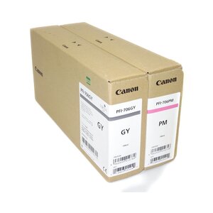 ★2色セット キャノン CANON インク PFI-706GY グレー/PM フォトマゼンタ 【純正!!】