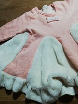 【大特価】ワンピース ピンク もこもこ 冬 女の子 ベビー 子供服 70cm 長袖_画像2