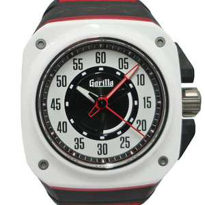 【栄】GORILLA ゴリラウォッチ ファストバック RSホワイト FBY02.2 メンズ カーボン セラミック 自動巻き 腕時計 男
