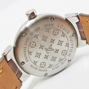 【栄】電池交換済み ルイヴィトン タンブール Q121E ピンク SS レザー ダイヤモンド クォーツ レディース 腕時計 女の画像4