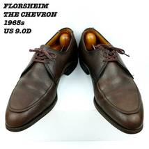 FLORSHEIM THE CHEVRON 1965s US9.0D Vintage フローシャイム シェブロン ユーチップ 革靴 1960年代 ヴィンテージ 27.0cm 古靴_画像1