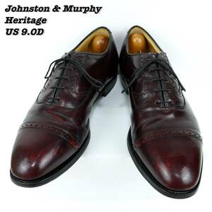 Johnston & Murphy Heritage Cap Toe Shoes 1990s US9.0D ジョンストンアンドマーフィー ヘリテージ ストレートチップ 1990年代 革靴