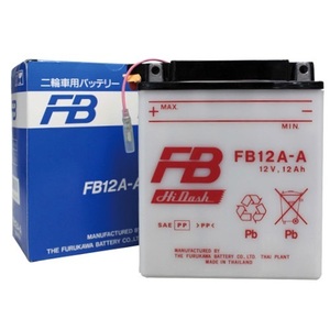 古河電池(フルカワデンチ) バイク バッテリー FB12A-A(センサー付)(YB12A-AK 互換) 液別 開放型バッテリー