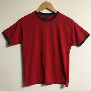 【古着】monbell モンベル　半袖リンガー　Tシャツ　赤　mサイズ　レディース　レッド　日本製