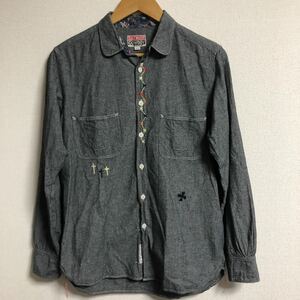 【古着】soltwalter cowboy ブラックシャンブレー　長袖シャツ　Mサイズ 美品　アメカジ　サニー　日本製