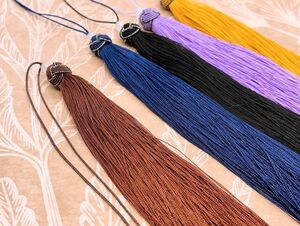  postage 120 jpy! including in a package OK! reservation 2 week **[20.]* high quality * tea ina long tassel * decoration *.* rayon * Brown * 1 pcs * prompt decision!