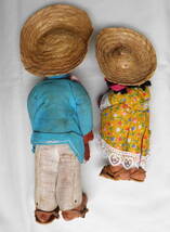 メキシコ　民芸品　人形　ソンブレロ　サラペ　２体セット_画像6