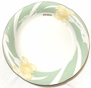 新品同様 ほぼ未使用 極美品 YVESSAINTLAURENT YSL イヴサンローラン 大皿 丸皿 プレート 花柄 洋食器 直径26cm