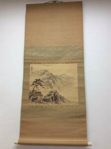 ■9309　掛け軸 日本画 栄峰 早春 掛軸 古美術 骨董 インテリア 横約50cm 縦約112cm 詳細不明 ※写真をご確認ください。