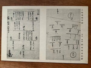 FF-6809 ■送料込■ 小牧戦配陣図 東京都 伯爵 前田利男氏蔵 戦 図面 配置 筆 墨 画 戦国 愛知県 歴史 絵葉書 写真 古写真/くNAら