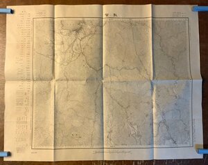 RR-4713 ■送料込■ 福井県 敦賀 敦賀湾 天筒山 地図 古地図 古書 古文書 案内 大正14年 縦46cm 横58cm 印刷物アンティーク/くKAら