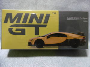 未開封新品 MINI GT 428 Bugatti Chiron Pur Sport yellow 左ハンドル