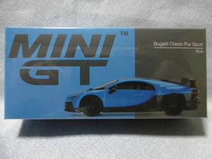 未開封新品 MINI GT 379 Bugatti Chiron Pur Sport Blue 左ハンドル