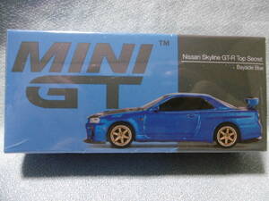 未開封新品 MINI GT 531 Nissan Skyine GT-R Top Secret Bayside Blue 右ハンドル