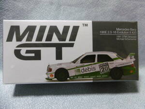 未開封新品 MINI GT 366 Mercedes-Benz 190E 2.5 16 Evolution Ⅱ #20 1991 DTM Zakspeed Michael Schumacher 左ハンドル