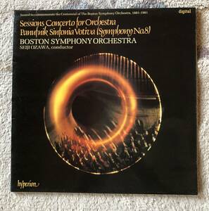 LP-Sep / 英 hyperion / Seiji Ozawa・Boston SO / R.SESSIONS_Concerto for Orchestre, A. PANNFNIK_Sinfonia Votiva (symphony No.８)