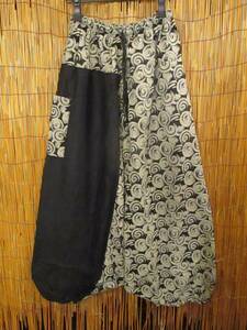 [SALE]⑥ new goods * man and woman use * black color + Japanese style print * switch * cotton material * soft * sarouel pants 