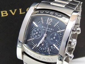  BVLGARY clock # AA44SCHa show ma chronograph stainless steel dark gray face men's self-winding watch wristwatch BVLGARI *5F5I