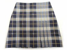 J2 美品 バーバリー BURBERRY ■ サイズIT38 スカート チェック ネイビー×イエロー系 レディース □5I_画像1