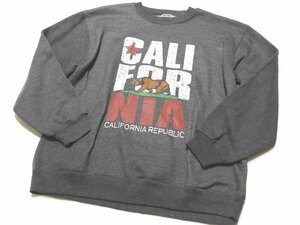 B90 Hill メンズ トレーナー USA製 古着 ◇ CALIFORNIA プリント アメカジ ▼ ダークグレー系 5I