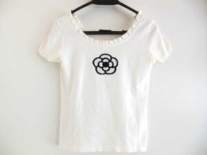 【送料無料】 B89 CLATHAS クレイサス ◆ サイズ38 レディース 半袖 ニットTシャツ 白 ホワイト カットソー□5I