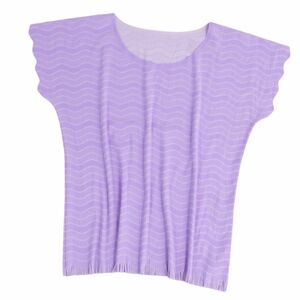 美品 プリーツプリーズ イッセイミヤケ PLEATS PLEASE A.POC Tシャツ カットソー トップス レディース 3 パープル cg09do-rm11e25560