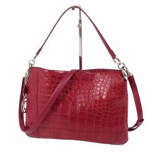  beautiful goods bo- gran BEAUGRAND bag JRA shoulder bag crocodile mat black kowani leather bag lady's red cg09de-rm05e25611