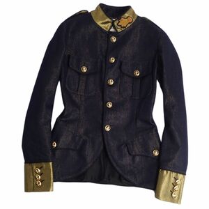 美品 ゴルチエ GAULTIER2 Jean Paul GAULTIER ジャケット デニム コットン アウター レディース 40 インディゴブルー cg09dm-rm04e25709