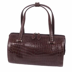  прекрасный товар крокодил CROCODILE сумка ручная сумочка коврик черный kowani кожа натуральная кожа портфель женский Brown cg08de-rm05f05717