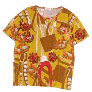 美品 Vintage ロエベ LOEWE Tシャツ カットソー 半袖 ショートスリーブ 総柄 コットン レディース S マルチカラー cg06om-rm04f04524