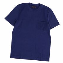 美品 ルイヴィトン LOUIS VUITTON Tシャツ カットソー ショートスリーブ ダミエ ロゴ刺繍 トップス メンズ S ネイビー cg08ms-rm05f05403_画像1