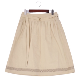  beautiful goods Burberry London BURBERRY LONDON skirt flair skirt belt attaching cotton bottoms 38(S corresponding ) beige cg03or-rm10r05907