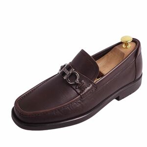 サルヴァトーレ フェラガモ Salvatore Ferragamo ローファー モカシン ガンチーニ金具 レザー メンズ 6.5EE ブラウン cg06dt-rm05f04638