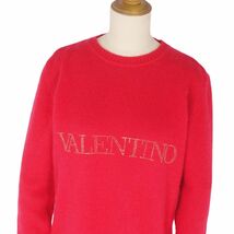 美品 Vintage ヴァレンティノ ガラヴァーニ Valentino Garavani ニット セーター 長袖 ロゴ トップス レディース 42 赤 cg08dm-rm11f05763_画像3