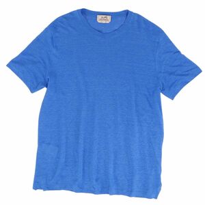 エルメス HERMES Tシャツ カットソー 半袖 ショートスリーブ 無地 リネン トップス レディース L ブルー cg09ot-rm10f06071