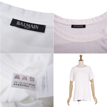 バルマン BALMAIN Tシャツ 無地 半袖 ショートスリーブ コットン トップス レディース 38(M相当) ホワイト ch09mo-rm11f00970_画像5