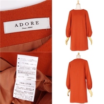 美品 アドーア ADORE ワンピース ドレス ロングスリーブ 無地 ウール トップス レディース 38(M相当) レッド cg09dl-rm05f06271_画像6