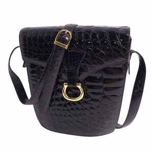  crocodile CROCODILE bag shoulder bag car i knee black kowani leather original leather bag Gold metal fittings lady's black cg06dn-rm05r06371