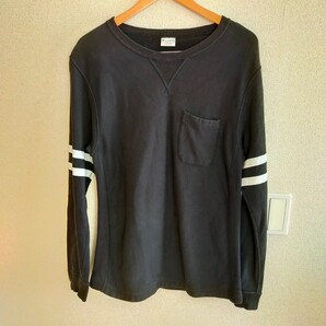 CHAMPION チャンピオン REVERSE WEAVE リバースウィーブ ナノユニバース別注 袖ライン 胸ポケット付き スウェット M ブラック(黒)