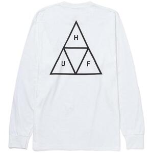 HUF Essentials Triple Triangle L/S T-Shirt White XL Tシャツ 