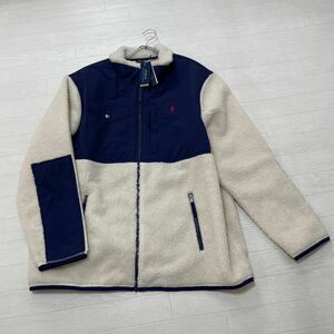 新品 POLO RALPH LAUREN ポロ ラルフローレン Ralph Lauren ウィンドブロック ハイブリッド ジャケット ボア ネイビー/ホワイト サイズXXL