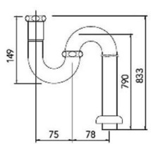 a アイカ工業　洗面器用排水金具：Φ32床排水用　Sトラップ　HMB3003_画像2