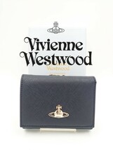 【新品】Vivienne Westwood ヴィヴィアン ウエストウッド 三つ折り財布 レザー ブラック_画像1