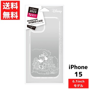 iPhone 15 対応 グラデーション ハイブリッド ケース ミッキーマウス ディズニー スマホ ケース カバー アイフォン