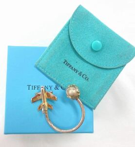 089 TIFFANY&CO Tiffany key ring key holder 925 travel motif airplane the earth silver / Gold 