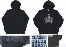 値下げ　スエットパーカ　ＣＲＯＷＮブラック新品３サイズあり_画像3